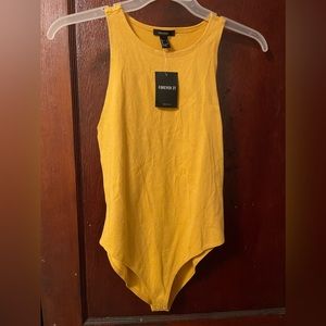 Solid Round Neck Fitted Tank Bodysuit